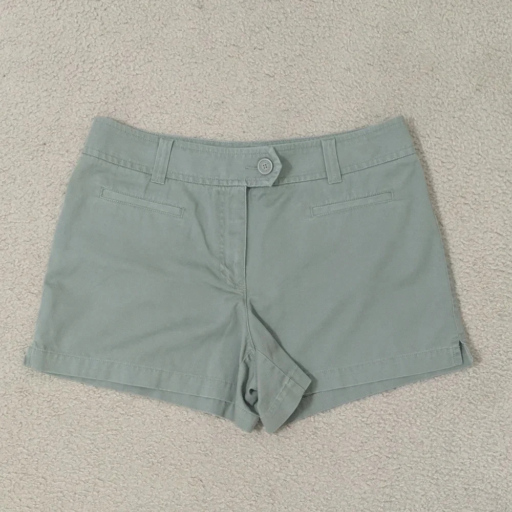 New York & Company Women's Olive Green Khaki Shorts Sz 14